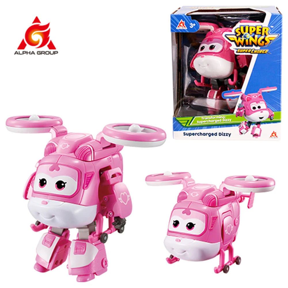 Super Wings 5 Inches Transforming JEROME 2 Modes Action Figures Robot Deformation Airplane Transformation Anime Kid Toys Gift