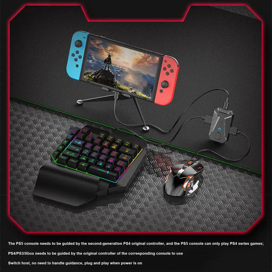 Keyboard And Mouse Converter Combo Set With Rainbow Backlight For PS4 For PS5 For Switch For Xbox One X S For RGB Gaming Combo