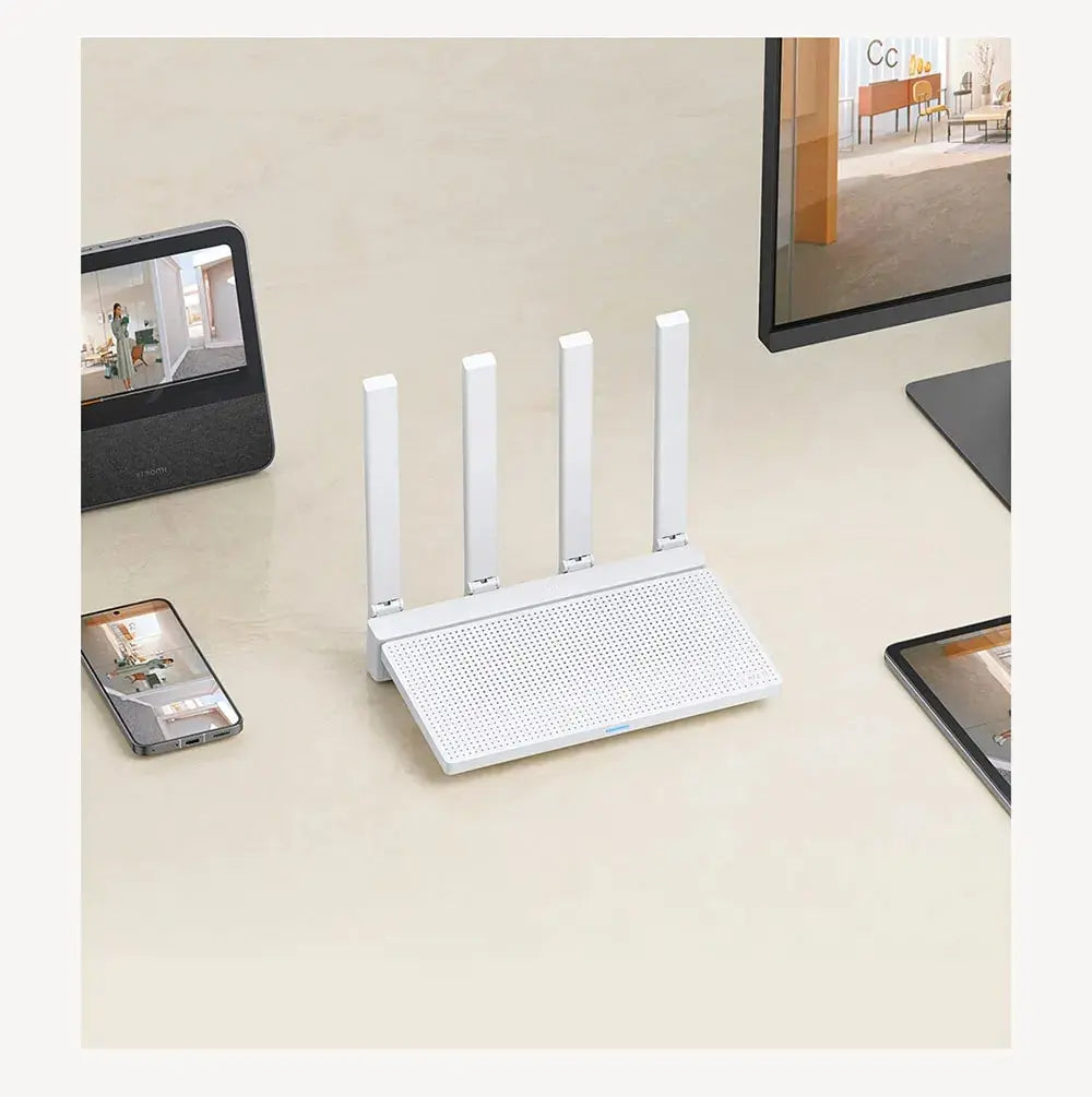 Boost your network with the 2024 Xiaomi AX3000T Router! Dual-band, powerful CPU, LED display, NFC, ideal for home, office, and gaming.