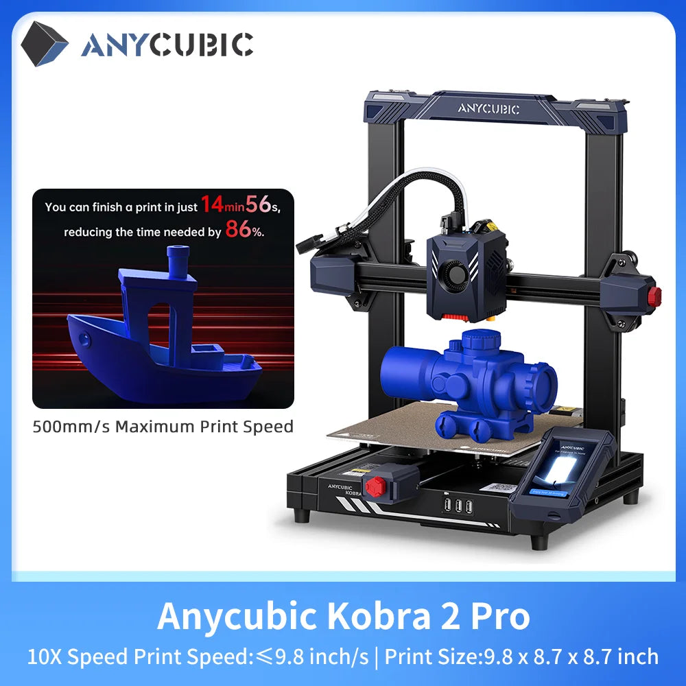 Newest ANYCUBIC Kobra 2 Pro 500mm/s Maximum Printing Speed High Power Dual Core LeviQ 2.0 Auto Leveling FDM 3D Printer