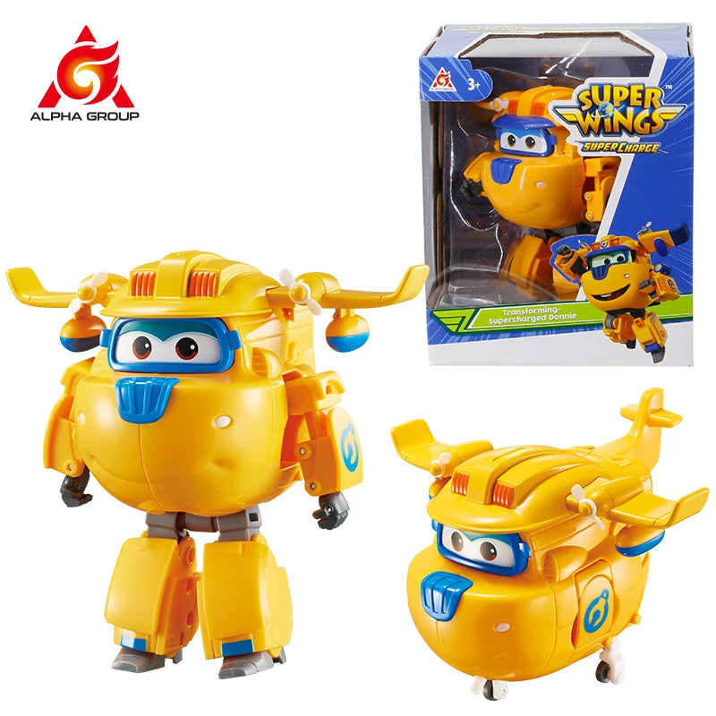 Super Wings 5 Inches Transforming JEROME 2 Modes Action Figures Robot Deformation Airplane Transformation Anime Kid Toys Gift