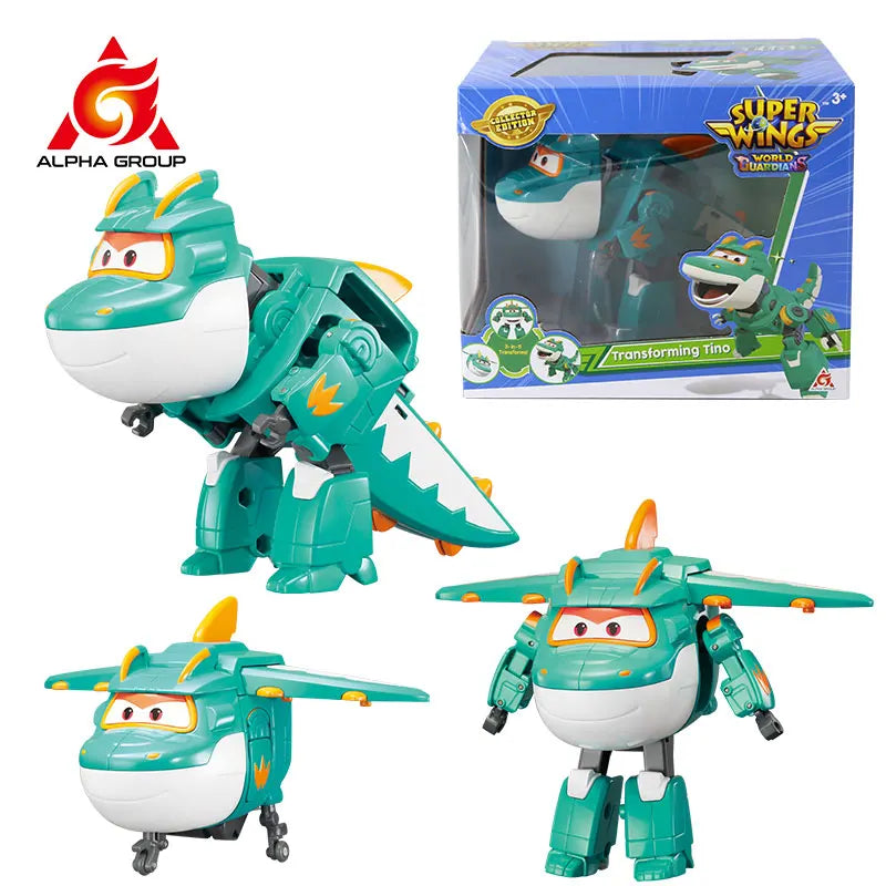 Super Wings 5 Inches Transforming JEROME 2 Modes Action Figures Robot Deformation Airplane Transformation Anime Kid Toys Gift