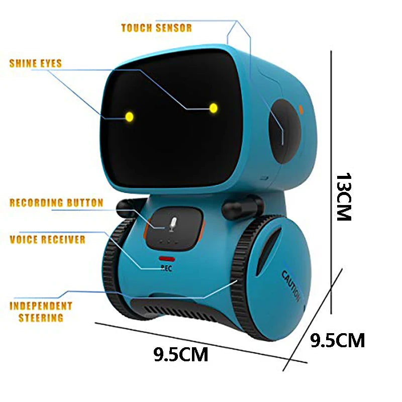 Get the party started with our Emo Robot! Sing, dance, repeat, and respond to voice commands.