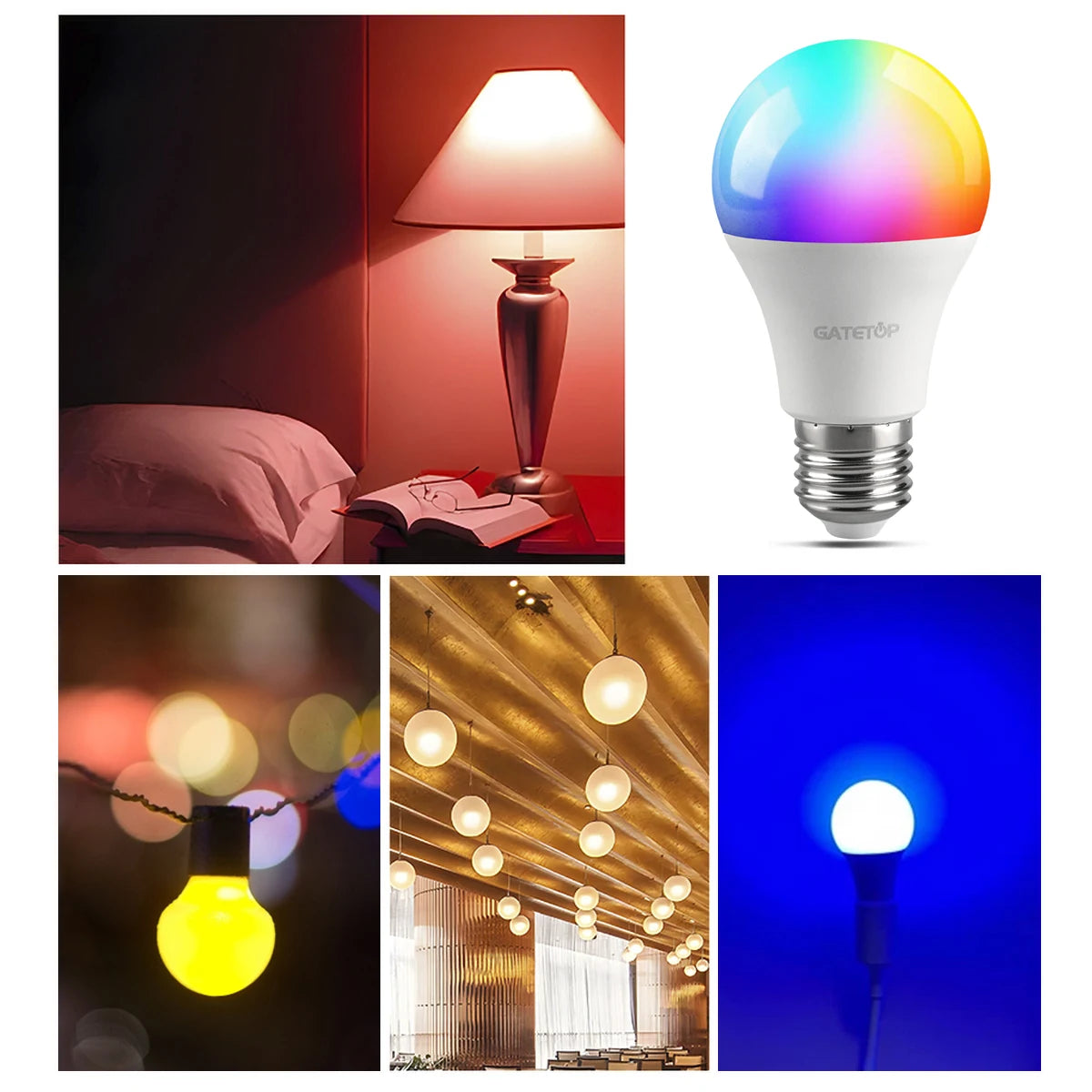 LED RGB Lamp Spotlight Bulb E27 E14 GU10 B22 AC120V 230V Bombillas LED 6W 10W IR Remote Control Led Smart RGBW Lamp Home Decor