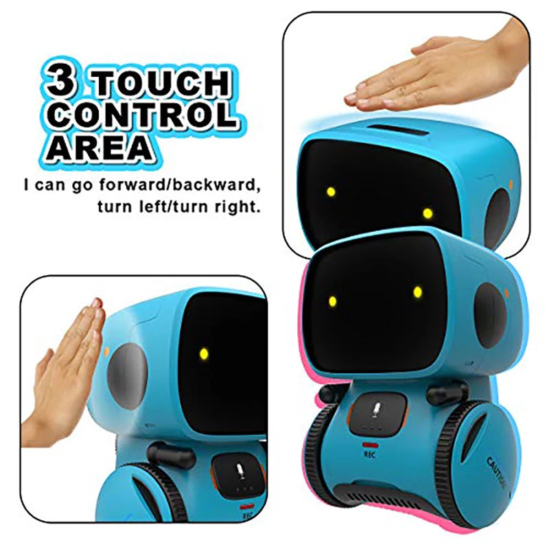 Get the party started with our Emo Robot! Sing, dance, repeat, and respond to voice commands.