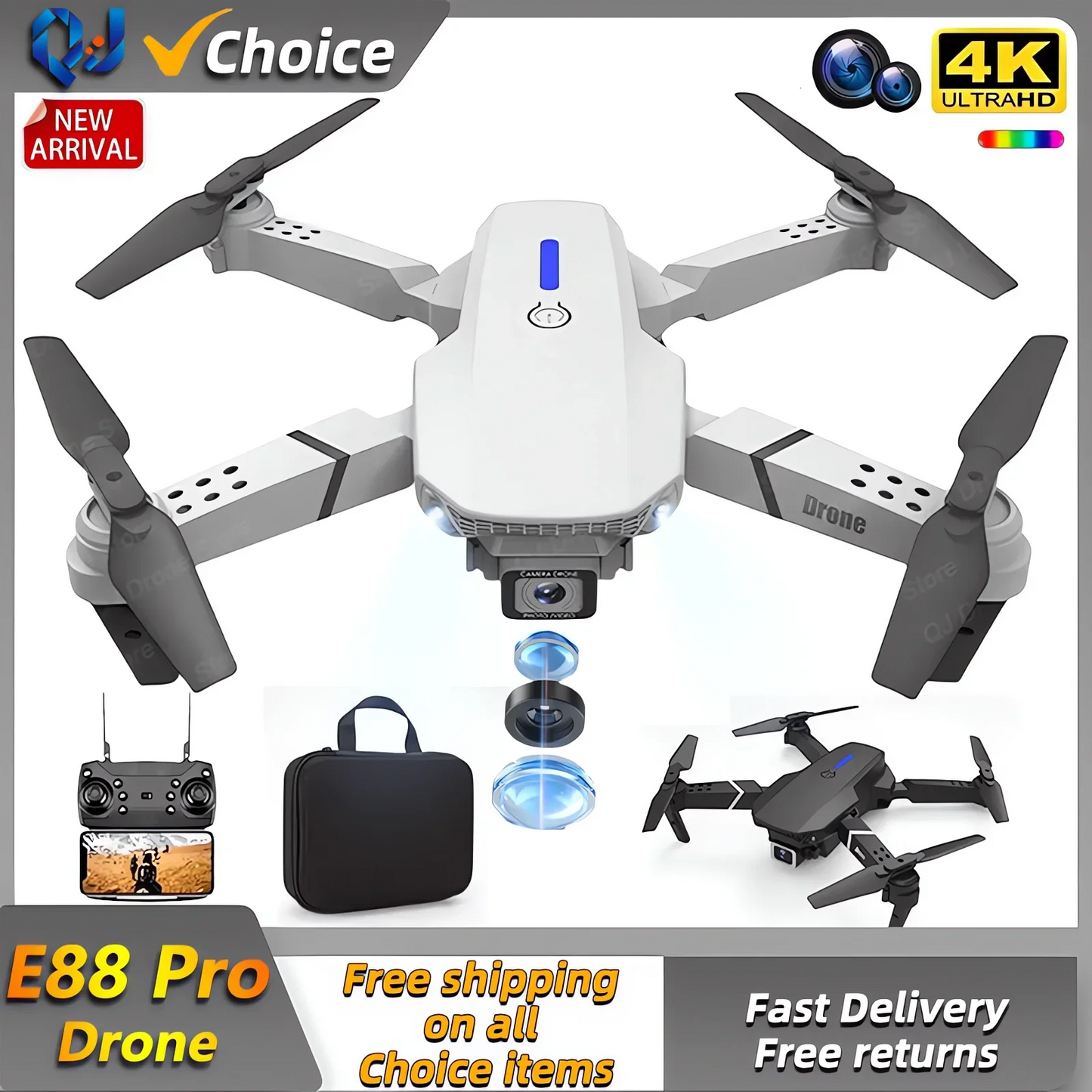 Explore the skies with our 2024 E88Pro RC Drone! Perfect gift or toy for aerial adventures.