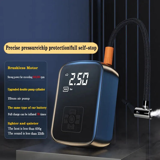 Effortless Inflation Anywhere with Our Wireless Car Air Compressor Electric Tire Inflator Pump: Perfect for Motorcycles, Bicycles, Boats, and Auto Tires, Even Sports Balls!