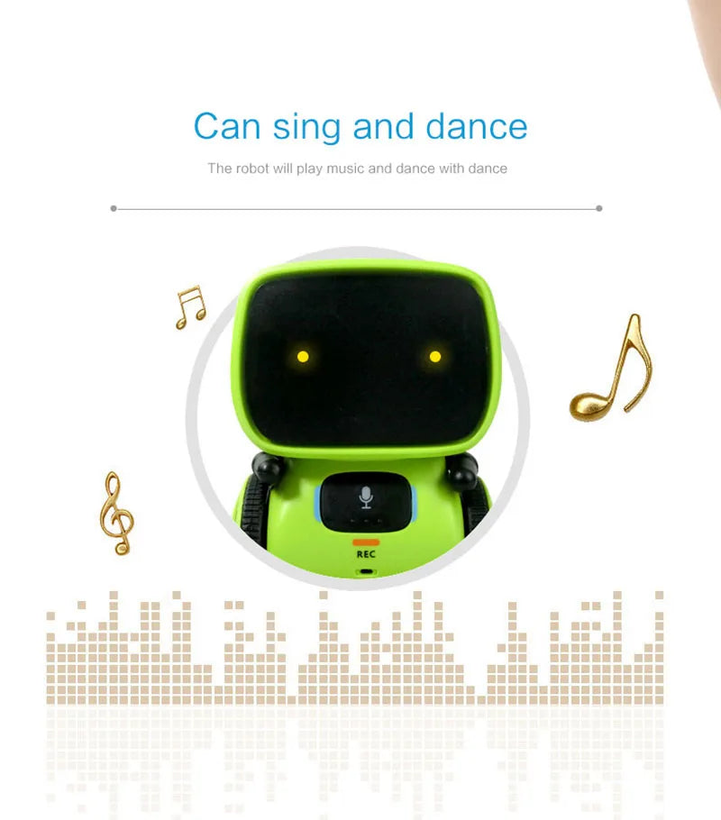 Get the party started with our Emo Robot! Sing, dance, repeat, and respond to voice commands.