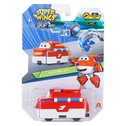 Super Wings  x Flip Cars 2-in-1 Transforming City Vehicles Mini Transformed Two Types Pocket Car Kid Toy Birthday Gifts