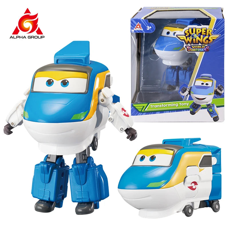 Super Wings 5 Inches Transforming JEROME 2 Modes Action Figures Robot Deformation Airplane Transformation Anime Kid Toys Gift