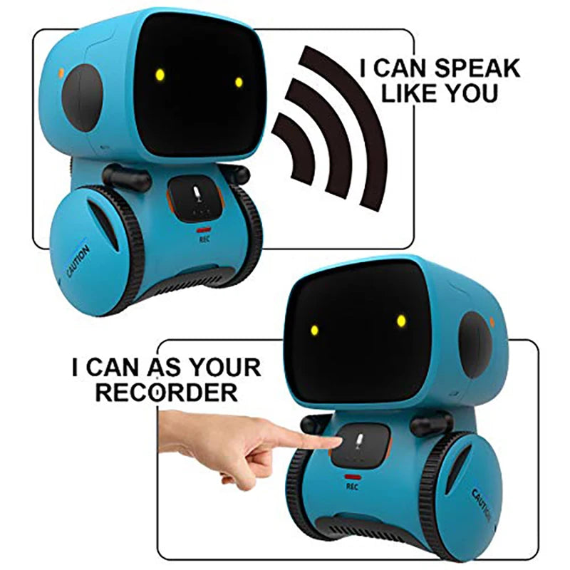 Get the party started with our Emo Robot! Sing, dance, repeat, and respond to voice commands.