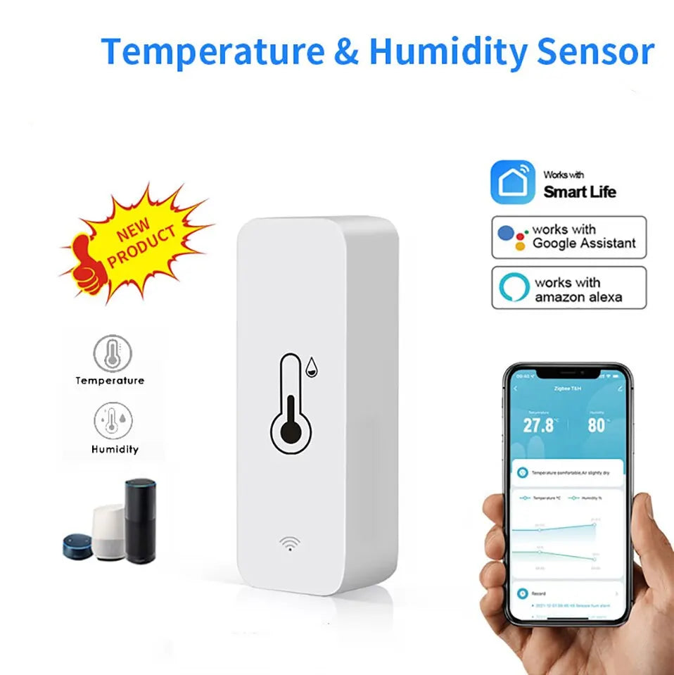 Tuya WiFi Temperature Humidity Sensor SmartLife Remote Monitor For Smart Home Workwith Alexa Google Assistant