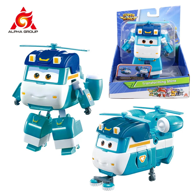 Super Wings 5 Inches Transforming JEROME 2 Modes Action Figures Robot Deformation Airplane Transformation Anime Kid Toys Gift