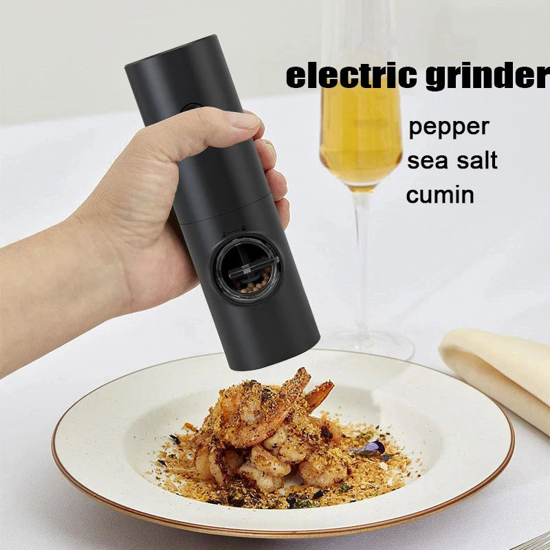 Electric Salt And Pepper Grinder With Adjustable Coarseness Refillable Mill Battery Powered Kitchen Gadget