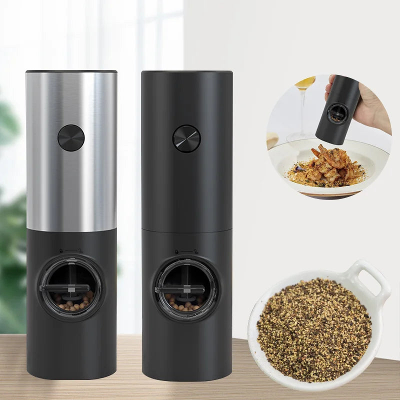 Electric Salt And Pepper Grinder With Adjustable Coarseness Refillable Mill Battery Powered Kitchen Gadget