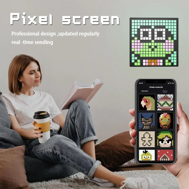 Smart LED Pixel Display Nightlight APP Control Programmable Screen DIY Text Animation Photo Frame Pixel Art Game Room Home Decor