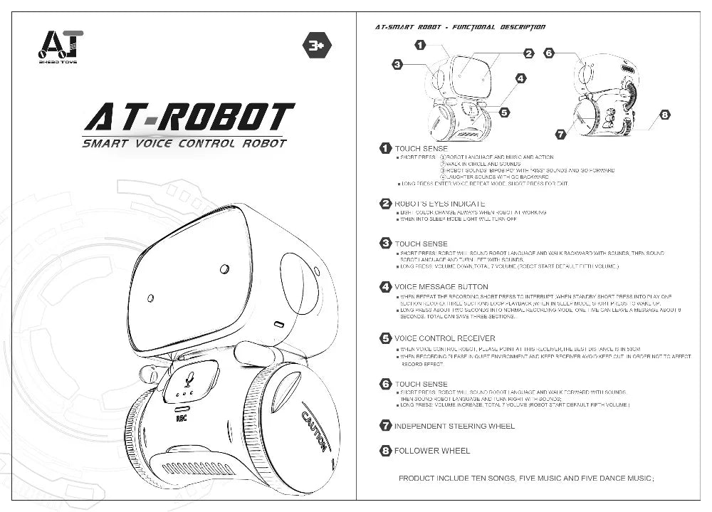 Get the party started with our Emo Robot! Sing, dance, repeat, and respond to voice commands.