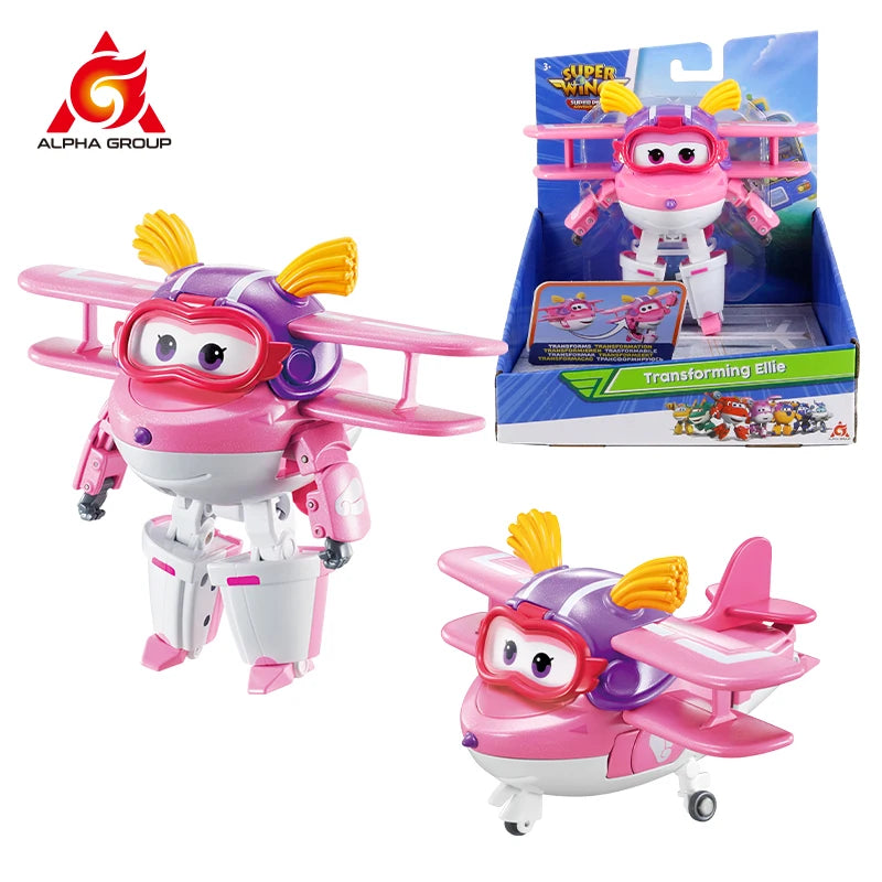 Super Wings 5 Inches Transforming JEROME 2 Modes Action Figures Robot Deformation Airplane Transformation Anime Kid Toys Gift