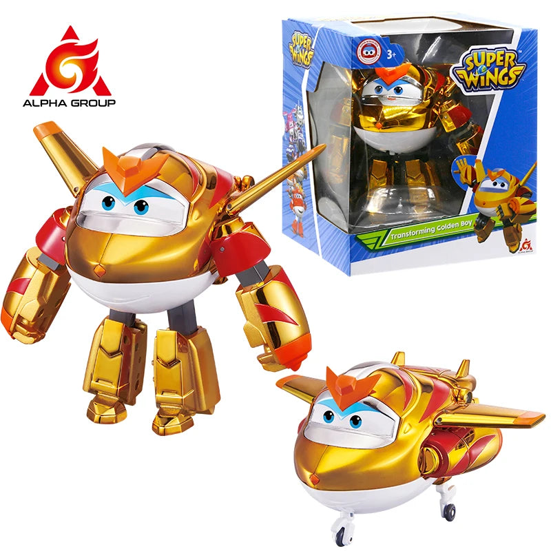 Super Wings 5 Inches Transforming JEROME 2 Modes Action Figures Robot Deformation Airplane Transformation Anime Kid Toys Gift