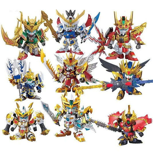 Three Kingdoms Anime Action Figures SD / BB Sousou Teni Ryofu Koumei Kanu Shibai 8cm Model Kits Plastic Puzzle Robot Toys