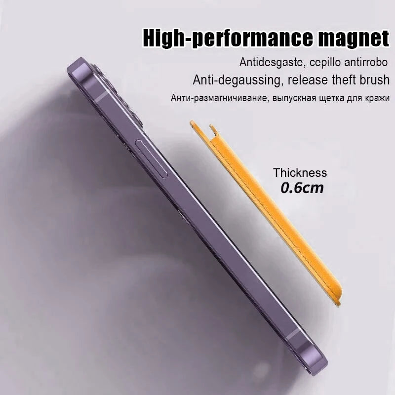 Get the Magsafe Magnetic Leather Slot Card Holder Wallet Case for iPhone 14 13 12 Pro Max Plus and Samsung S23 S22 Ultra.