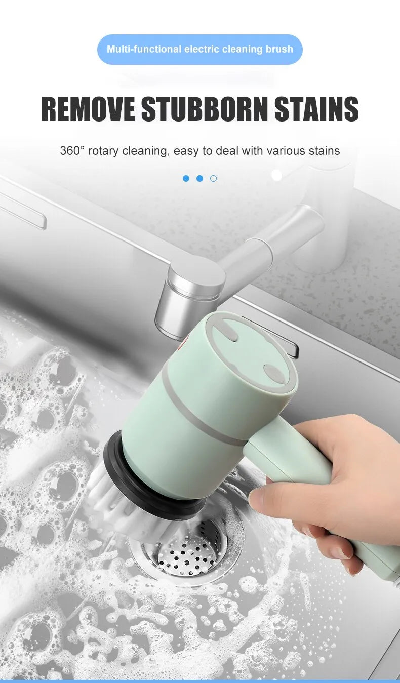 Electric Cleaning Brush Multi-functional Home USB Rechargeable Electric Rotary Scrubber Household Appliances Cleaning Gadget