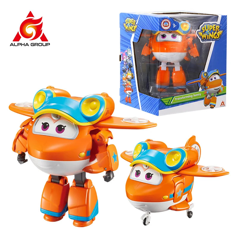 Super Wings 5 Inches Transforming JEROME 2 Modes Action Figures Robot Deformation Airplane Transformation Anime Kid Toys Gift