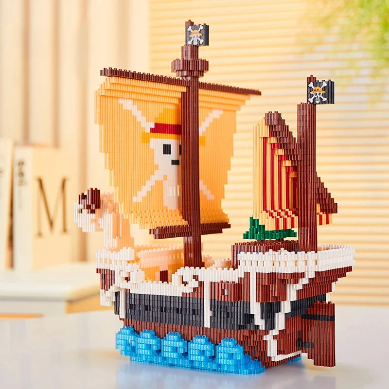 2250PCS Sunny Pirates Ship Building Block Diy Navigation Ship Model Micro Bricks Education Toys For Kids Holiday Gifts