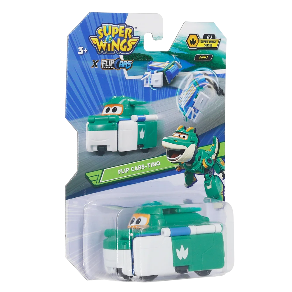 Super Wings  x Flip Cars 2-in-1 Transforming City Vehicles Mini Transformed Two Types Pocket Car Kid Toy Birthday Gifts