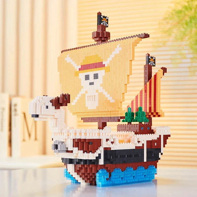 2250PCS Sunny Pirates Ship Building Block Diy Navigation Ship Model Micro Bricks Education Toys For Kids Holiday Gifts