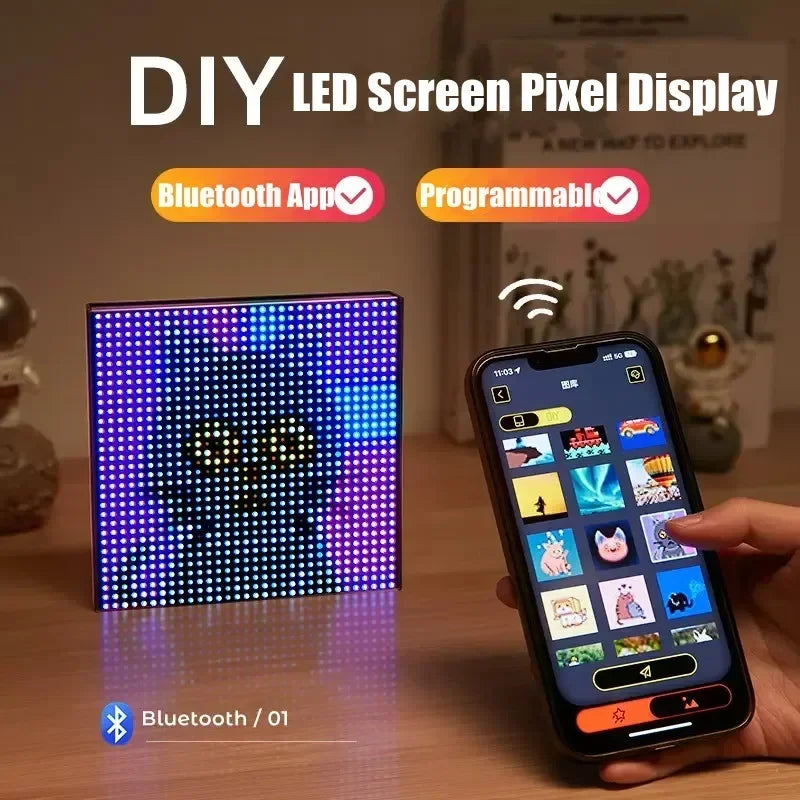 Smart LED Pixel Display Nightlight APP Control Programmable Screen DIY Text Animation Photo Frame Pixel Art Game Room Home Decor