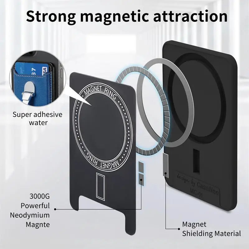 Magnetic Wallet Card Holder with RFID Blocking Function for iPhone 15 Pro/ Pro Max/ 14 Pro Max/ 13 Pro 12 11 MagSafe Wallet