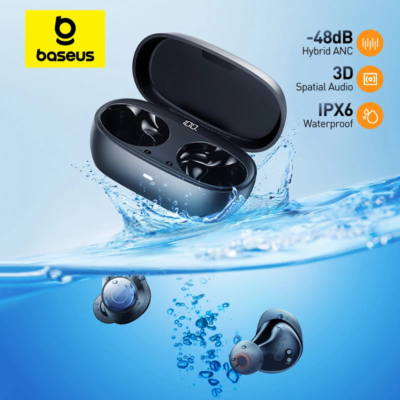 Enjoy superior sound with Baseus Bowie MA10 Pro Wireless Earphones! Active noise cancellation, Bluetooth 5.3, 40-hour battery life, IPX6 waterproofing.