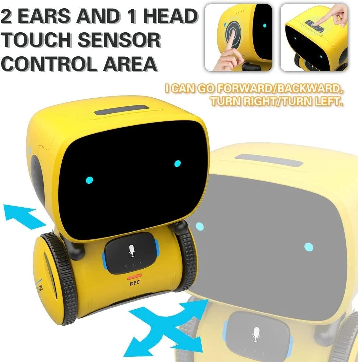 Get the party started with our Emo Robot! Sing, dance, repeat, and respond to voice commands.