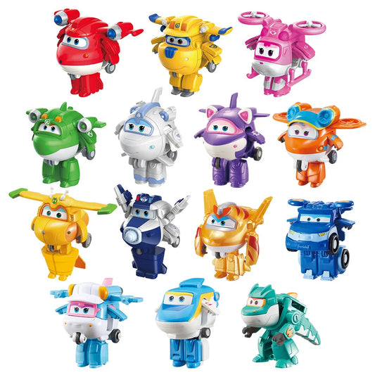 Super Wings 2 Inches Mini Transforming Toy Deformation Airplane Robot Action Figures Transformation Toys For Children Gifts